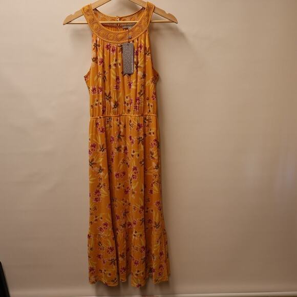 Daniel Rainn NWT Sundress Marigold Floral Midi  Fully Lined Sleeveless Medium - Picture 1 of 16